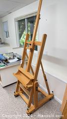 MaxSold Auction: Solid Wood H-Frame Studio Easel with Adjustable Mast & Wheels - Oak Bay (British Columbia, Canada) PARTNER MANAGED Moving Online Auction - Victoria Avenue