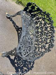 MaxSold Auction: Cast Iron Patio Furniture Set — 1 Chair, Bench, Table, Plant Stand - Kitchener (Ontario, Canada) SELLER MANAGED Downsizing Online Auction - Mckenzie Avenue