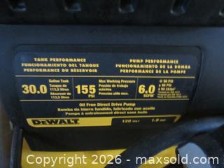 MaxSold Auction: Dewalt 30 gallon standing air compressor - Milton (Ontario, Canada) SELLER MANAGED Downsizing Online Auction - Guelph Line (STORAGE)