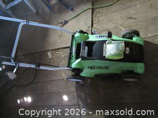 MaxSold Auction: Greenworks battery powered mower - Milton (Ontario, Canada) SELLER MANAGED Downsizing Online Auction - Guelph Line (STORAGE)