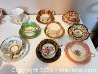 MaxSold Auction: Set of 10 Porcelain Teacups & Saucers, Floral Gilded -bp - Maple Ridge (British Columbia, Canada) PARTNER MANAGED Estate Sale Online Auction - Blanshard