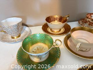 MaxSold Auction: Set of 10 Porcelain Teacups & Saucers, Floral Gilded -bp - Maple Ridge (British Columbia, Canada) PARTNER MANAGED Estate Sale Online Auction - Blanshard