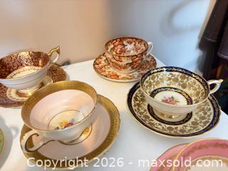MaxSold Auction: Set of 10 Porcelain Teacups & Saucers, Floral Gilded -bp - Maple Ridge (British Columbia, Canada) PARTNER MANAGED Estate Sale Online Auction - Blanshard