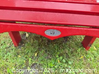 MaxSold Auction: Leisure Line Red Wooden Adirondack Chairs, Set of 2 - Leeds And The Thousand Islands (Ontario, Canada) SELLER MANAGED Moving Online Auction - Chisamore Point Road