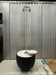 MaxSold Auction: Regina Andrew Theo Floor Lamp in Ebony with Alabaster Tray - Miami (Florida, USA) PARTNER MANAGED Downsizing Online Auction - North West 5th Street (STORAGE)