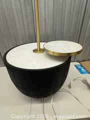 MaxSold Auction: Regina Andrew Theo Floor Lamp in Ebony with Alabaster Tray - Miami (Florida, USA) PARTNER MANAGED Downsizing Online Auction - North West 5th Street (STORAGE)