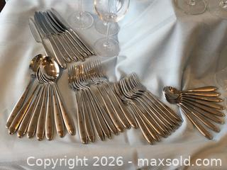 MaxSold Auction: Stainless 40 Piece flatware set, 8 wine glasses  - Saanich (British Columbia, Canada) SELLER MANAGED Estate Sale Online Auction - Patricia Bay Highway