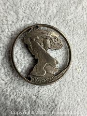 MaxSold Auction: 1944 Walking Liberty Half Dollar Coin Pendant Silver - San Jose (California, USA) PARTNER MANAGED Estate Sale Online Auction -  E Humboldt