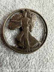 MaxSold Auction: 1944 Walking Liberty Half Dollar Coin Pendant Silver - San Jose (California, USA) PARTNER MANAGED Estate Sale Online Auction -  E Humboldt