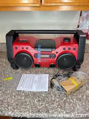 MaxSold Auction: Sony ZS-H10CP CD Boombox Portable Stereo - Red/Black - San Jose (California, USA) PARTNER MANAGED Estate Sale Online Auction -  E Humboldt