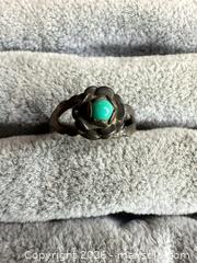 MaxSold Auction: Sterling Silver Ring with Natural Turquoise, Floral Southwestern - San Jose (California, USA) PARTNER MANAGED Estate Sale Online Auction -  E Humboldt