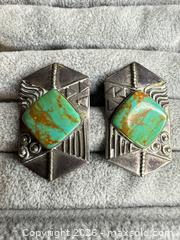 MaxSold Auction: Sterling Silver Turquoise Southwestern Art Deco Post Earrings - San Jose (California, USA) PARTNER MANAGED Estate Sale Online Auction -  E Humboldt