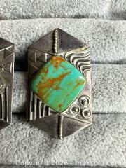 MaxSold Auction: Sterling Silver Turquoise Southwestern Art Deco Post Earrings - San Jose (California, USA) PARTNER MANAGED Estate Sale Online Auction -  E Humboldt