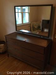 MaxSold Auction: Hanover Mid-Century Modern 6-Drawer Wood Dresser with Mirror - Barrie (Ontario, Canada) PARTNER  MANAGED Estate Sale Online Auction - Rodney Street