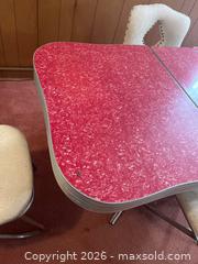 MaxSold Auction: Mid-Century Modern Retro Style Red Formica Dining Table and Chairs Set - Kingston (Ontario, Canada) PARTNER MANAGED Downsizing Online Auction - Princess Street (STORAGE)