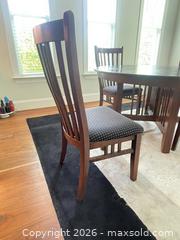 MaxSold Auction: 5-Piece Dark Brown Mission Style Oval Wood Dining Set - Fuquay-Varina (North Carolina, USA) PARTNER MANAGED Downsizing Online Auction - Dairy Glen Drive