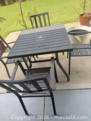 MaxSold Auction: Black/Charcoal Aluminum Patio Dining Set, Seats 4 - Fuquay-Varina (North Carolina, USA) PARTNER MANAGED Downsizing Online Auction - Dairy Glen Drive