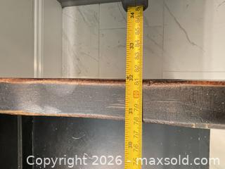 MaxSold Auction: Wood Rustic Farmhouse Bench with Arms & Backrest, 32 in Wide - Fuquay-Varina (North Carolina, USA) PARTNER MANAGED Downsizing Online Auction - Dairy Glen Drive