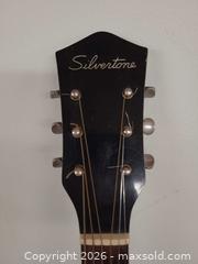 MaxSold Auction: Silvertone Archtop Hollow-Body Acoustic Guitar, Black - Toronto (Ontario, Canada) PARTNER MANAGED Reseller Online Auction - Queen Street Wt.