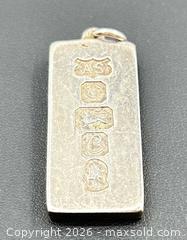 MaxSold Auction: Sterling Silver Rectangular Bar Pendant with British Hallmarks - Ottawa (Ontario, Canada) PARTNER MANAGED Downsizing Online Auction - Mc Garry Terr (STORAGE)