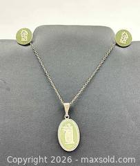 MaxSold Auction: Wedgwood Jasperware Necklace and Earrings Set in Sage - Ottawa (Ontario, Canada) PARTNER MANAGED Downsizing Online Auction - Mc Garry Terr (STORAGE)