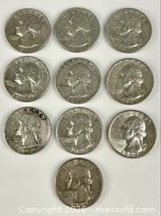 MaxSold Auction: Ten Washington U.S. Silver Quarter Dollars - Campbell (California, USA) PARTNER MANAGED Estate Sale Online Auction -  Dell Avenue