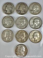 MaxSold Auction: Ten Washington U.S. Silver Quarter Dollars - Campbell (California, USA) PARTNER MANAGED Estate Sale Online Auction -  Dell Avenue
