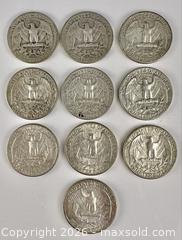 MaxSold Auction: Ten Washington U.S. Silver Quarter Dollars - Campbell (California, USA) PARTNER MANAGED Estate Sale Online Auction -  Dell Avenue