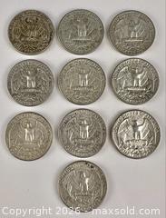 MaxSold Auction: Ten Washington U.S. Silver Quarter Dollars - Campbell (California, USA) PARTNER MANAGED Estate Sale Online Auction -  Dell Avenue