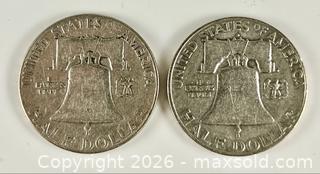 MaxSold Auction: Two Franklin U.S. Silver Half Dollars - Campbell (California, USA) PARTNER MANAGED Estate Sale Online Auction -  Dell Avenue