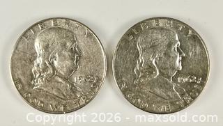 MaxSold Auction: Two Franklin U.S. Silver Half Dollars - Campbell (California, USA) PARTNER MANAGED Estate Sale Online Auction -  Dell Avenue