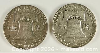 MaxSold Auction: Two Franklin U.S. Silver Half Dollars - Campbell (California, USA) PARTNER MANAGED Estate Sale Online Auction -  Dell Avenue