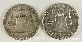 MaxSold Auction: Two Franklin U.S. Silver Half Dollars - Campbell (California, USA) PARTNER MANAGED Estate Sale Online Auction -  Dell Avenue