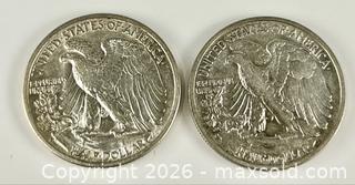 MaxSold Auction: Two Walking Liberty U.S. Silver Half Dollars - Campbell (California, USA) PARTNER MANAGED Estate Sale Online Auction -  Dell Avenue