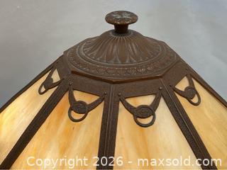 MaxSold Auction: Vintage Arts & Crafts Amber Panel Lamp - Campbell (California, USA) PARTNER MANAGED Estate Sale Online Auction -  Dell Avenue