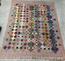 MaxSold Auction: Vintage Patchwork Quilt with Floral Border - Campbell (California, USA) PARTNER MANAGED Estate Sale Online Auction -  Dell Avenue