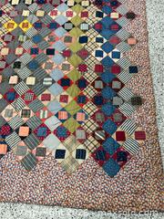 MaxSold Auction: Vintage Patchwork Quilt with Floral Border - Campbell (California, USA) PARTNER MANAGED Estate Sale Online Auction -  Dell Avenue