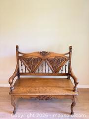 MaxSold Auction: Victorian Carved Oak 2-Seat Settee Bench - Saanich (British Columbia, Canada) PARTNER MANAGED Downsizing Online Auction - Marsett Place