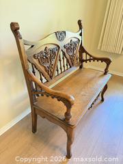 MaxSold Auction: Victorian Carved Oak 2-Seat Settee Bench - Saanich (British Columbia, Canada) PARTNER MANAGED Downsizing Online Auction - Marsett Place