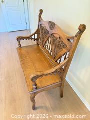 MaxSold Auction: Victorian Carved Oak 2-Seat Settee Bench - Saanich (British Columbia, Canada) PARTNER MANAGED Downsizing Online Auction - Marsett Place