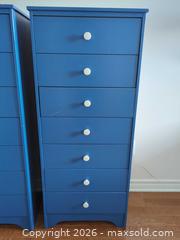 MaxSold Auction: Pair of Blue Tall Chest of Drawers, 7-Drawer Engineered Wood - Ottawa (Ontario, Canada) SELLER MANAGED Estate Sale Online Auction - Bramblegrove Crescent
