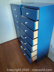 MaxSold Auction: Pair of Blue Tall Chest of Drawers, 7-Drawer Engineered Wood - Ottawa (Ontario, Canada) SELLER MANAGED Estate Sale Online Auction - Bramblegrove Crescent