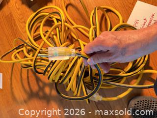 MaxSold Auction: 100 ft 12 AWG Yellow/Black 3-Prong Grounded Extension Cord - Bremerton (Washington, USA) SELLER MANAGED Estate Sale Online Auction - Burwell Street