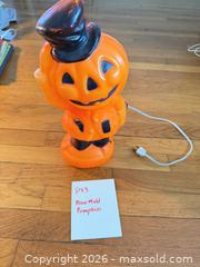 MaxSold Auction: Orange & Black Plastic Plug-in Blow Mold Pumpkin - Bremerton (Washington, USA) SELLER MANAGED Estate Sale Online Auction - Burwell Street