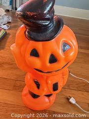 MaxSold Auction: Orange & Black Plastic Plug-in Blow Mold Pumpkin - Bremerton (Washington, USA) SELLER MANAGED Estate Sale Online Auction - Burwell Street
