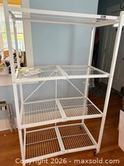 MaxSold Auction: Origami Freestanding White Metal Shelving Unit, 4 Shelves - Bremerton (Washington, USA) SELLER MANAGED Estate Sale Online Auction - Burwell Street