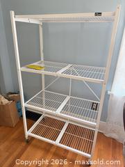 MaxSold Auction: Origami White Metal Shelving Unit, 4 Shelves - Bremerton (Washington, USA) SELLER MANAGED Estate Sale Online Auction - Burwell Street