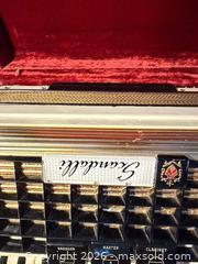 MaxSold Auction: Scandalli Piano Accordion, 26-Key, Cream with Metallic Accents - Bremerton (Washington, USA) SELLER MANAGED Estate Sale Online Auction - Burwell Street