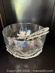 MaxSold Auction: Clear Cut Glass Punch Bowl with Silver-Tone Ornate Stand - Toronto (Ontario, Canada) SELLER MANAGED Estate Sale Online Auction - Burnhamthorpe Crescent (CONDO)