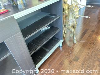 MaxSold Auction: Dark Brown TV Stand Media Console with Glass Doors - Toronto (Ontario, Canada) SELLER MANAGED Estate Sale Online Auction - Burnhamthorpe Crescent (CONDO)